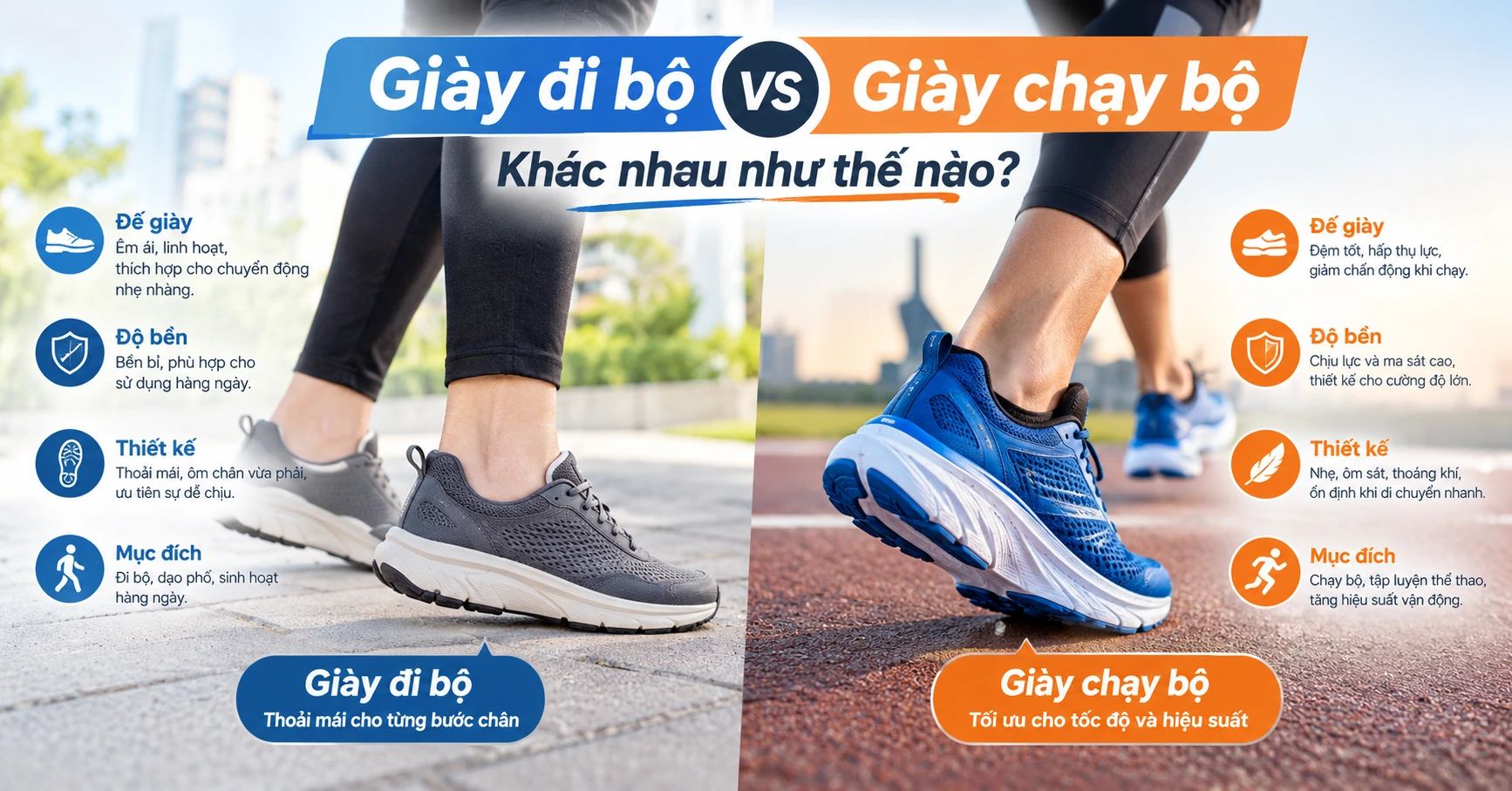 Giày đi bộ khác giày chạy bộ như thế nào - image 2